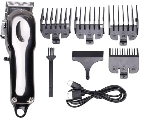 BRRNOO Cordless Horse Clipper, Low Noise Grooming Kit for Horses Cows Cats Dogs, Built-in Battery, Professional Pet Clippers with Alloy Body