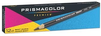 Prismacolor Ebony Graphite Drawing Pencils, Black, Adult Coloring, Box Of 12