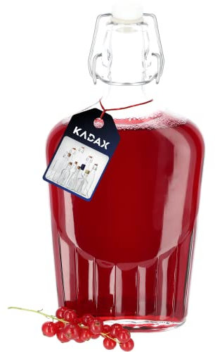 KADAX Bouteille à litière aux fruits avec bouchon à étrier - Bouteille en verre vintage robuste - Bouteille en verre de sodag, bouchon mécanique (500 ml, 1 pièce)