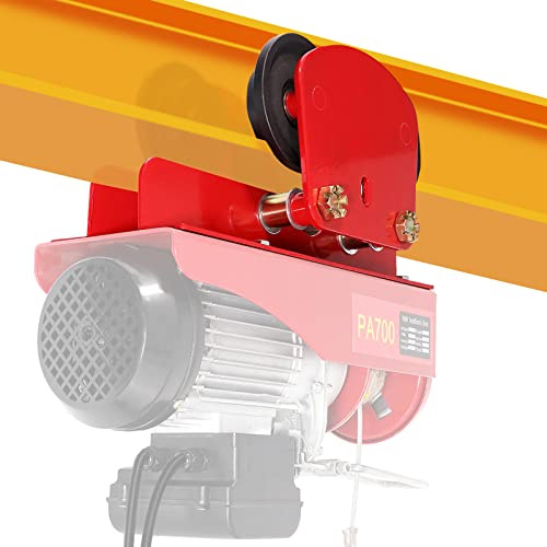 BEAMNOVA Electric Hoist Manual Trolley for 1.96-6.69 in I-Beam 1 Ton 2204 LBS for PA600 PA700 PA800 PA900 PA1000 Hoist Push Geared Overhead Heavy Duty Wheels Wide Flange