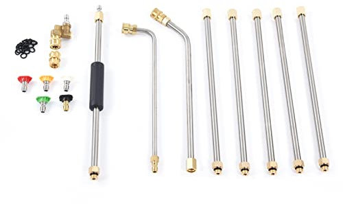 Baguette d'extension pour nettoyeur haute pression, rondelles Lance 4000 PSI 20 pièces joint 5 pièces buse de pulvérisation durable pour le lavage