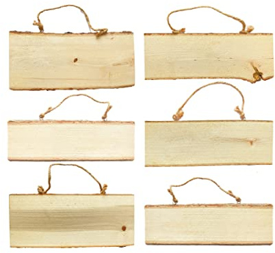 6-Pack Wood Signs Basswood Rectangle Plaque Wooden Slice for Crafts Burning Carving (4x10x0.5 in)