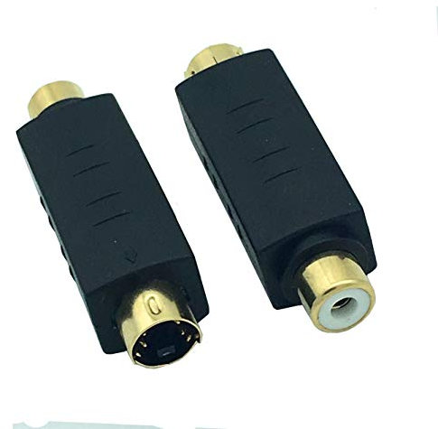 Josenidny S- Video Macho a Composite Adaptador Video Convertidor De Enchufe, Mini Din 4 Pin Extensión Del Acoplador Adaptador De Conector