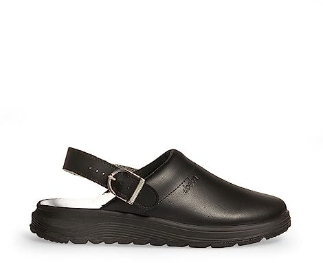 ABEBA 87031 - Unisex Schuhe - ACTIVE Clog SRC - Glattes Design - EU 44 - Schwarz - Futtermaterial: Stoff - Mit Schnallenverschluss