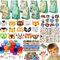 Dschungel Safari Mitgebsel Kindergeburtstag 75Stk. Dschungel Tiere Geschenktüten Schnapparmband Masken Temporäre Tattoos Briefmarken Silikonringe Give Aways Kindergeburtstag für Kinder Jungen Mädchen