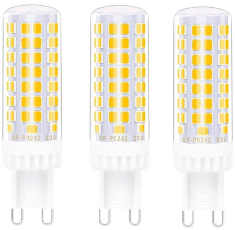 Jiotouhu G9 LED Leuchtmittel Lampen10W,Ersatz für 50-100W Halogenlampen,WarmWeiß 3000K, 360° Abstrahlwinkel,1000LM, AC220V-240V, 3 Stück