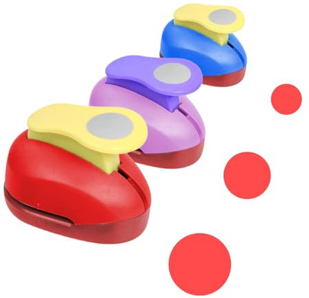 3Pcs Circle Punches, 8mm 16mm 25mm Paper Punch for Crafts, Portable Scrapbooking Punches, Round Paper, Circle Cutter, for DIY Crafting Scrapbooking Card Photo Album, Colour Random