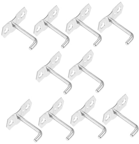 WHAMVOX 10piezas Ganchos Metálicos Para Panel Perforado Accesorios De Almacenamiento Resistente Para Herramientas y Organización Talleres y Garajes