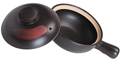 LAPYAPPE Cocotte en Terre Cuite 3L Marmite à Soupe Ustensile Cuisine en Argile Résistante Chaleur Cuisine Domestique pour Soupe et Porridge avec Couvercle