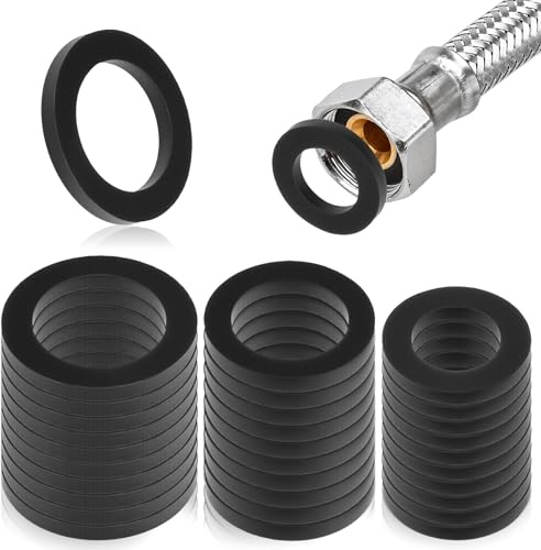30 Stück Dichtungsringe Flachdichtungen Dichtung Gummi Wasserhahn Unterlegscheiben Flachdichtung für 1/2 3/4 1 Zoll Dichtung Duschkopf Waschbecken Ablauf Poolpumpe Pool