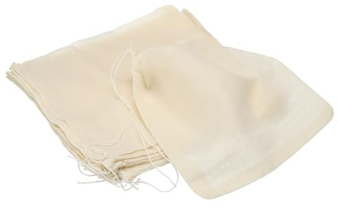 sourcing map 10 sacchetti per spezie per cucinare, 30,5 x 25,4 cm, riutilizzabili, vuote, in mussola, colino in mussola, panno per formaggio, bustine di tè, zuppe, erbe, beige