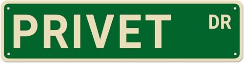 Metal Sign PRIVET DR Vintage Signs Retro Tin Signs Art Plaque Aluminum Sign for Bedroom Kitchen Garden Wall Bar Club Coffee Hanging Sign Home Decor 4x16 Inch