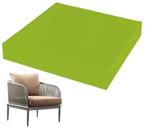 Cojín impermeable para silla de jardín, 60 x 60 x 10 cm, cojín de espuma para sillas de exterior y oficina, 8 cm/10 cm de grosor, color verde hierba, cómodo cojín para sentarse en comedor y patio