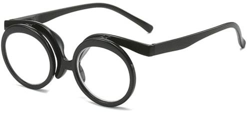 Occhiali da trucco da donna Occhiali da trucco ribaltabili con ingrandimento, da vista in plastica con cerniera a molla, da per donne...