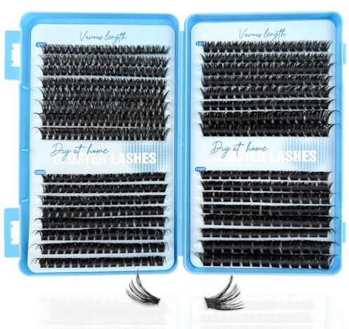ZEMINRI 520 Pezzi Ciglia Finte Ciuffetti Soffice Naturale Extension Ciglia per Donne e Ragazze D Curl Nero Lash Cluster per il Fai da te a Casa Leggero Cluster Lashes 10-16mm Mix (60-100-120-150D)