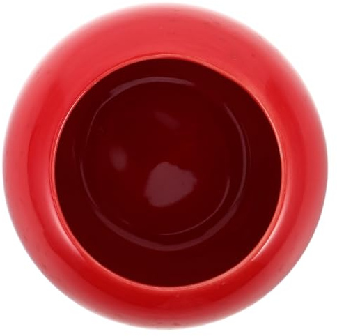 HOOTNEE Jarrón Decorativo Esférico de Cerámica Rojo Pequeño 10x10x5 Cm para Mesa y Estante, Florero para Arreglos Secos, Decoración del Hogar Versátil y Hecha a Mano