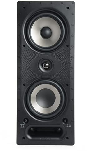 Polk Audio 265-RT 3-Way in-Wall Speaker - Vanishing Series | Fits Ceiling/Wall | High-Performance Home Stereo Speakers | Power Port & Paintable Grille - Black