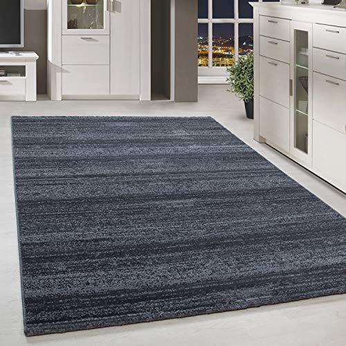 HomebyHome Teppich Wohnzimmer 80x150 cm Läufer Flurteppich Küche Grau Moderne Einfarbig Meliert Design - Schlafzimmer Teppich Kurzflor Teppiche Extra Weich Pflegeleicht - Carpet Living Room