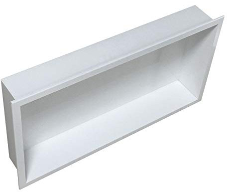 BERNSTEIN - Niche murale douche Blanche à rebord 60x30x10cm acier inoxydable étagère encastrée salle de bain, Anti-rouille, étanche, installation facile - BS603010
