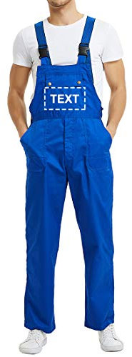 TOPTIE Lätzchen-Overall Hose, Arbeitsoverall hochladen Sie Ihr Logo oder Namen Gr. XXL, blau