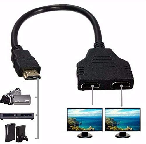 Fpjlokf Cavo HDMI Splitter 1080P Maschio a Doppio Femmina 1 a 2 Vie Adattatore per HDTV