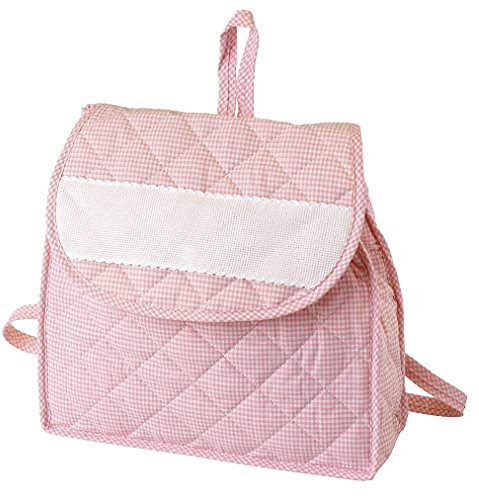 Filet - Sac à dos maternelle pour enfants | Matériaux de haute qualité | Insert en toile aida personnalisable | Fermeture avec bouton pratique | Rose| Dim. 27 x 28 x 5 cm