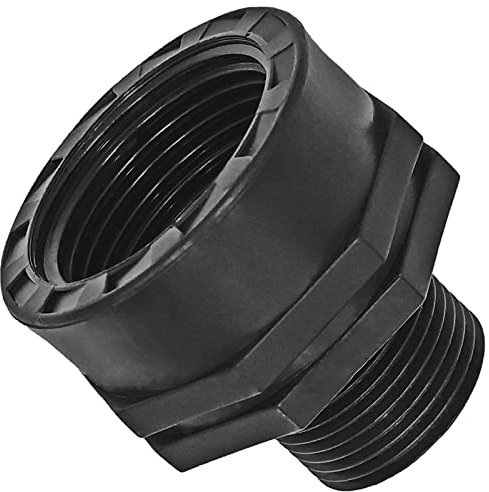 MegaHaustechnik Muffen Nippel aus Kunststoff PP Innengewinde IG 1 1/2 x 1 1/4 Zoll Außengewinde AG reduziert Gewinde Fitting Trinkwasser geeignet Reduzierung Verbinder Verschraubung Adapter Stück