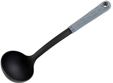 Wiltshire Diamond Handle Soup Ladle, Soup Spoon, Dimensions: 30x9x7cm, Colour: Grey