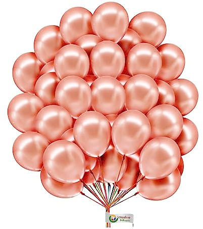 Rose Gold Balloons 5 Inch Romantic Balloons for Rose Gold Party Decoration Birthday Party Proposal Wedding Baby Shower Anniversary Decoration 50 pcs Balloon Pack