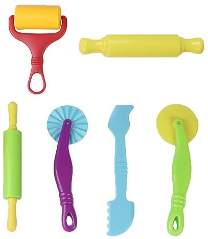 Fidget Pack Knetwerkzeug, 6-teilig Zubehör für Kinder, Robust für Kinderknete, Magic Sand, Plastilin Werkzeuge, Küchenspielzeug (Bunt)