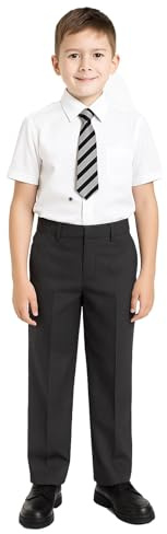 A2Z 4 Kids School Plain Trousers - Boys UF Pant 780 Jet Black 15-16