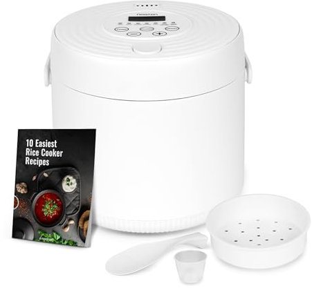 Noaton RC120W, Multifunktionaler Reiskocher, 2 L, 6 Programme, Warmhaltefunktion, Timer, Dampfgarer-Einsatz, Für bis zu 8 Personen, 400 W, Weiß