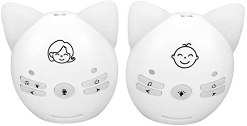 Monitor de bebé Digital Inalámbrico, Intercomunicador Bidireccional, Música y Luz Nocturna, Enchufe de la UE, para Monitoreo de Bebés (White)