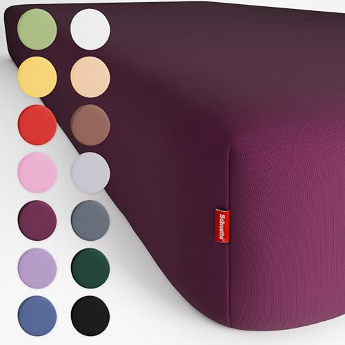 Schuette® Topper Spannbettlaken • 180x200 cm • Wow! Kollektion: Purple Matter (Dunkelviolett) • 100% Superfluff Baumwolle, Blickdicht, Faltenfrei • mit Rundumgummi • Matratzenhöhe bis 10 cm