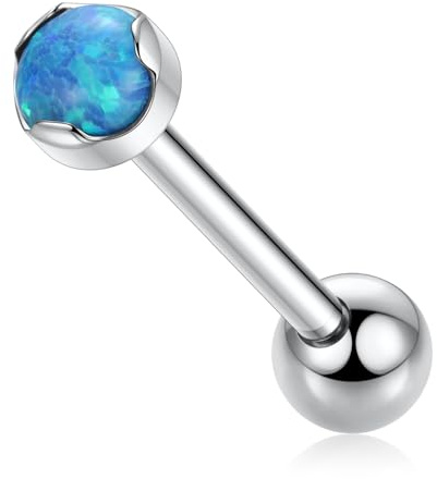 hengkaixuan G23 titan tungring 14 mm–20 mm inre gänga brosk örhänge helix conch Tragus laret piercing smycken 14 G rak tungstång för unisex, Titan, Ingen ädelsten