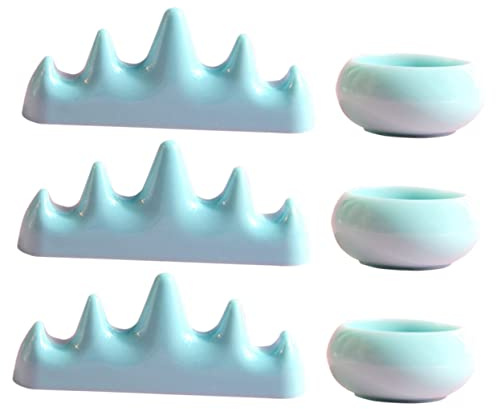 EPIGEIST Set de Pots Pots de Lavage pour Pinceaux Nail Art avec Support Stable Organisateur Pratique pour Nettoyage et Rangement des Stylos de Manucure Design Élégant et Antidéversement