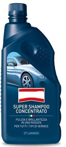 Super Shampoo Concentrato per Auto, Detergente Professionale, 1 Litro, 27 Lavaggi, Formula Concentrata per Tutti i Tipi di Vernice