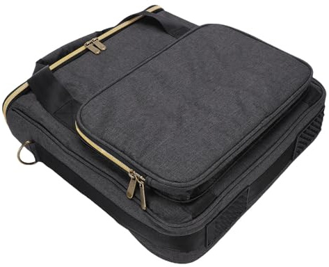 Walfront Estuche para Almacenamiento de Discos de Vinilo, Tela Catiónica Protectora con Paredes Acolchadas, Organiza 10 Discos para DJ, Coleccionistas y Amantes de la Música