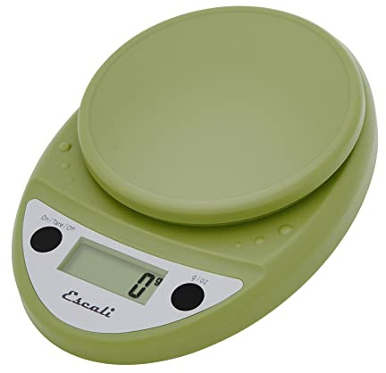 Escali Primo Digital Food Scale Multi-Functional Kitchen Scale and Baking Scale for Precise Weight Measuring and Portion Control, 8.5 x 6 x 1.5 inches, Tarragon Green