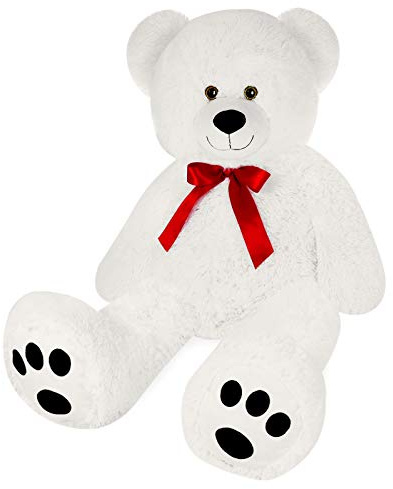monzana® Teddybär L - XXXL 50-175cm Weiches Fell Schleife Tatzendruck Geschenk Plüschtier Kuscheltier Stofftier Riesen Teddy Bär