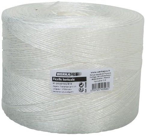 WERKA PRO - Ficelle horticole Blanche Bobine de 1700m