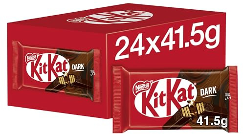 Kit Kat - Barras de chocolate con leche oscura de 4 dedos, 24 x 41,5 g
