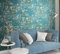 WALLCOVER Tapete Blumen Türkis Van Gogh Floral Blau Mandelblüte Blüte Vintage für Schlafzimmer Küche Wohnzimmer