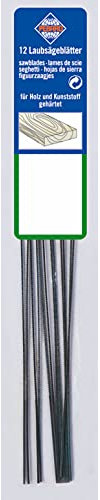 Pebaro 131-0 Hojas de sierra de marquetería para madera, calidad extra, 12 unidades, longitud de 130 mm, endurecidas, aptas para todas las sierras de marquetería Pebaro
