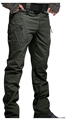 Pantaloni da Caccia Uomo Sportiva Softshell Invernali Pantaloni Montagna Pantaloni Trekking Elasticizzati Leggeri Termici con Tasche Antistrappo Pantaloni da Lavoro Stretch Pantaloni Impermeabili