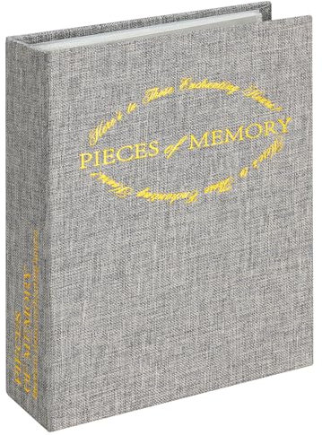 Vienrose Fotoalbum Einsteckalbum 10x15 50 Fotos, Klein Mini Leinen Fotoalbum zum Einstecken, Traditionell Fotoalben für Familie Hochzeit Baby, Grau