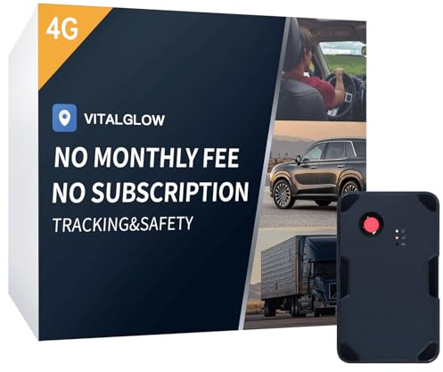 GPS Tracker for Vehicles, No Monthly Fee, No Subscription, Real-Time Location, Long Battery Life, Hidden Magnetic Tracking Device for Cars, Trip History, GeoFence, Driving Alerts, Global Coverage