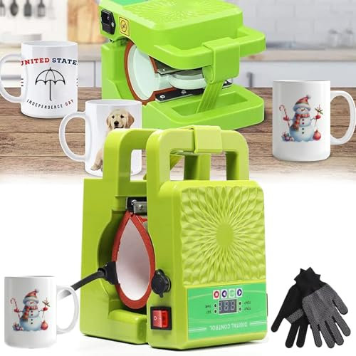 Tassenpresse, 350W Mini Tassenpresse 9-11oz (Durchmesser7-8.5cm) Mug Sublimationspresse Mug Press Einstellbare Zeittemperatur 265-440ml Tragbare Tassenpresse Maschine Becherpresse Mugpresse