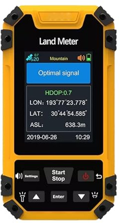 GPS-landmätningsinstrument, Handhållen Landareamätare GPS-landmätare med 2,4- Färgskärm, Landmätningsutrustning GPS-enheter för Bergigt Land, Sluttningar och Platt Fält