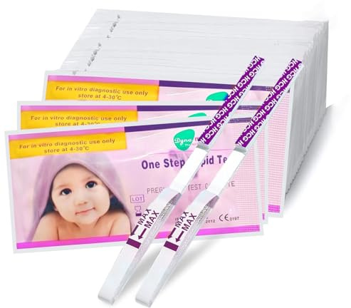 50 Piezas Tira de Prueba de Embarazo,Test de Embarazo,10 mUI/ml Test Ovulacion,Detección Temprana de Gravidez Disponible,Uso en Casa